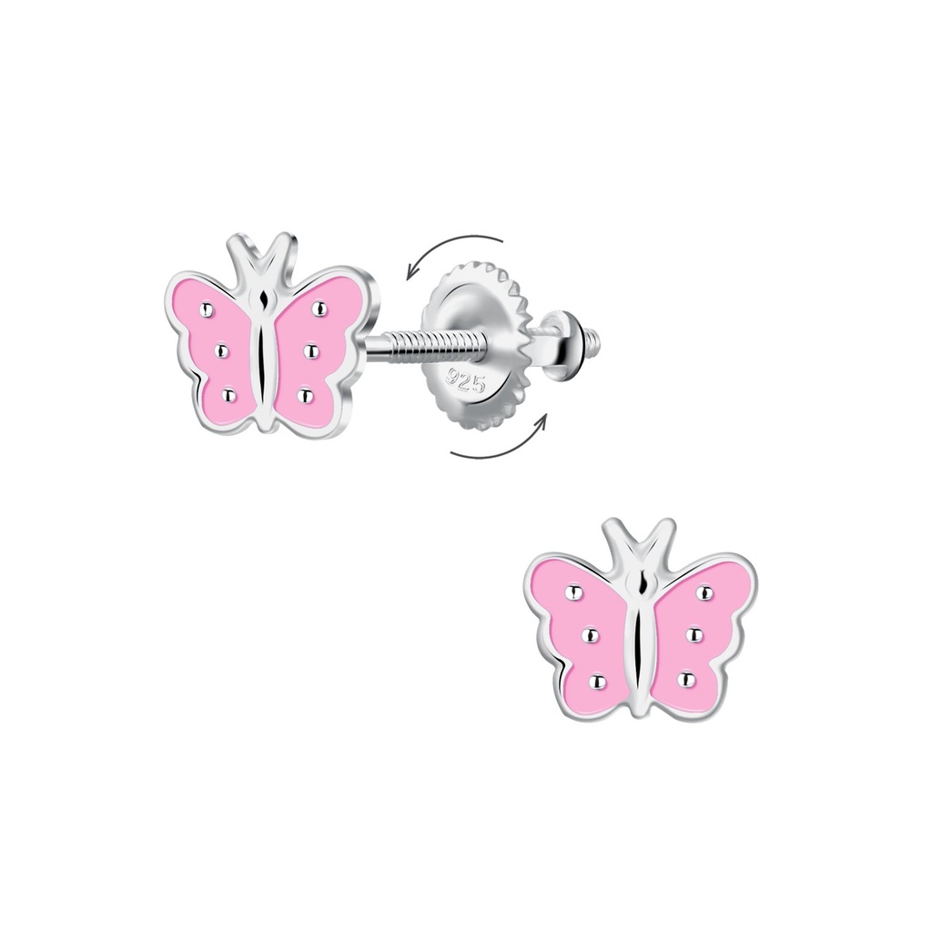 [10036821] Boucles d'oreilles à fermoir à vis papillon en argent
