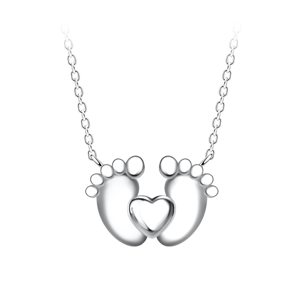 [10033042] Silver Foot Print Necklace
