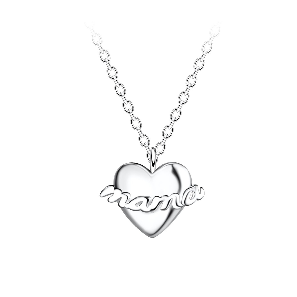 [10032245] Silver Mama Heart Necklace