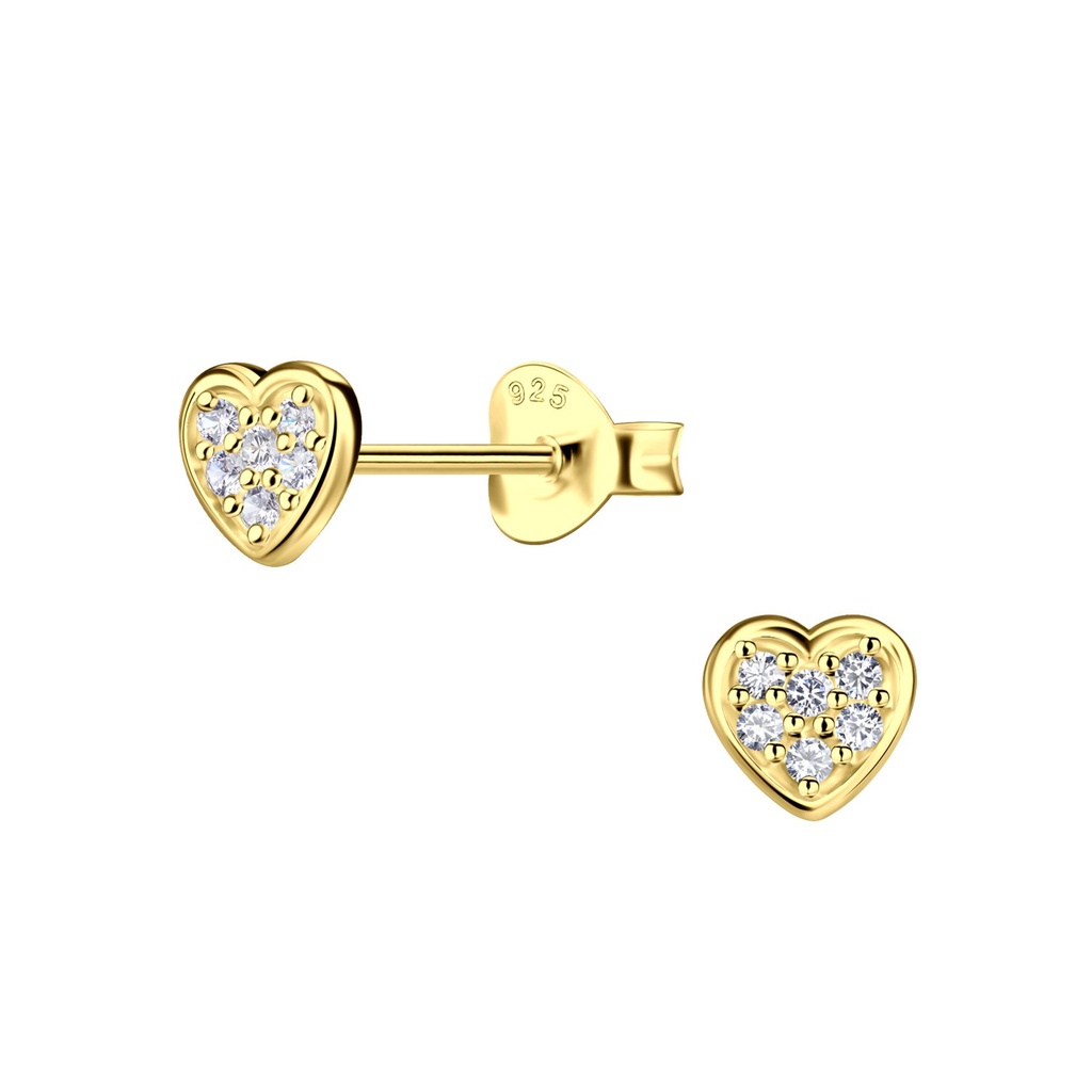 Silver Heart Stud Earrings