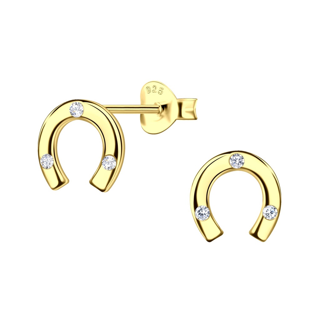 Puces d'oreilles fer à cheval en argent