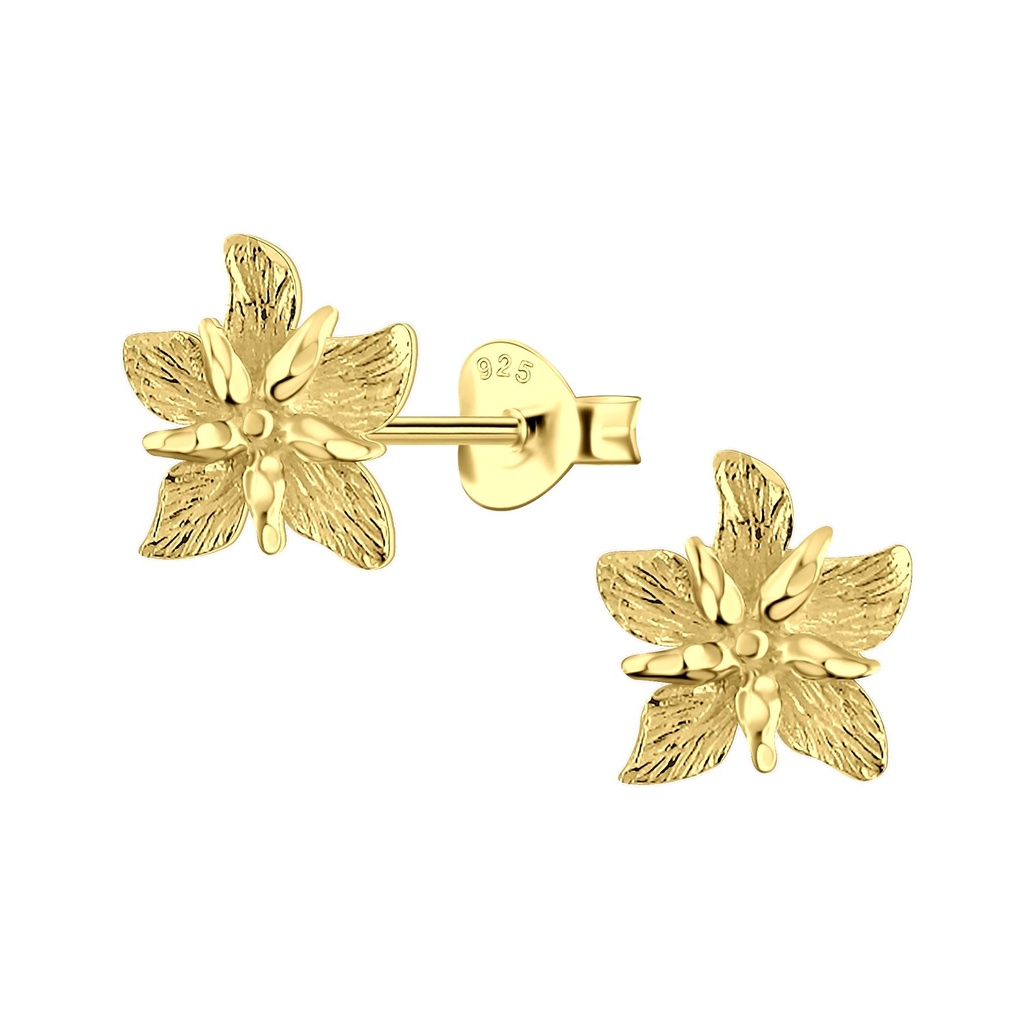 Puces d'oreilles fleur en argent
