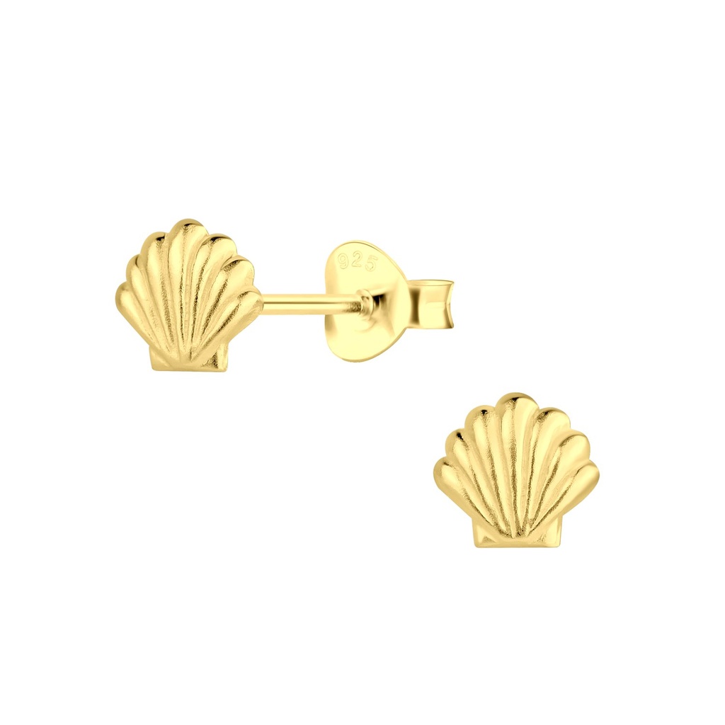 Silver Shell Stud Earrings
