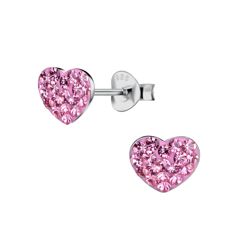 Puces d'oreilles cœur en argent