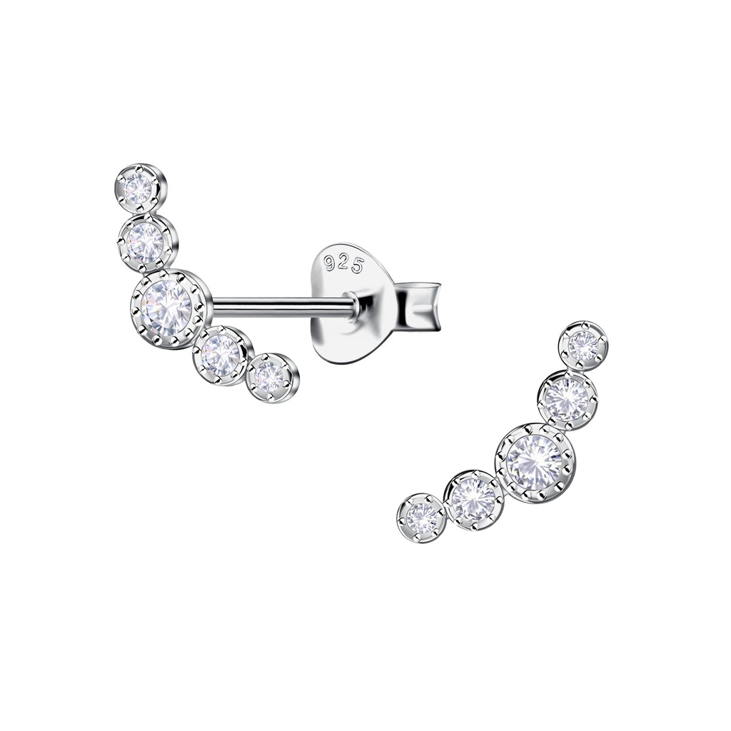 Puces d'oreilles géométriques en argent