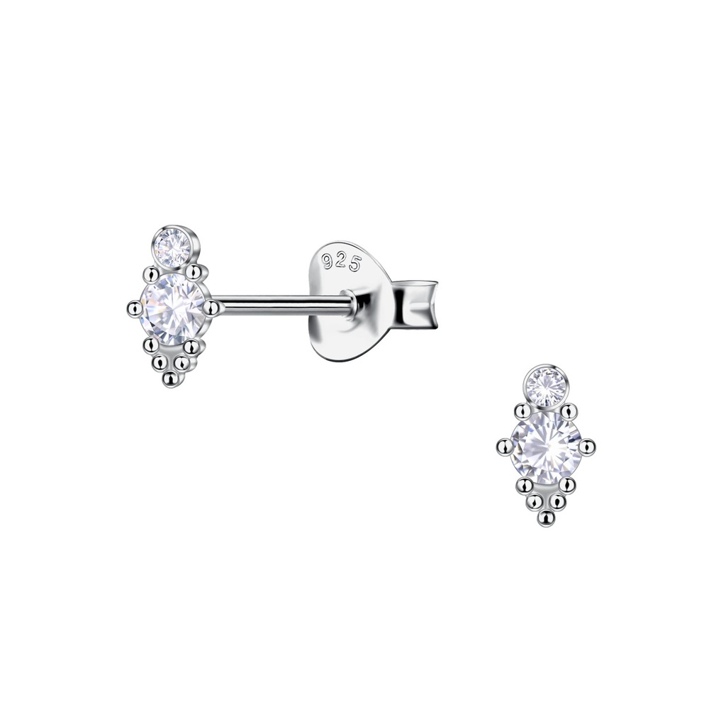 Puces d'oreilles géométriques en argent