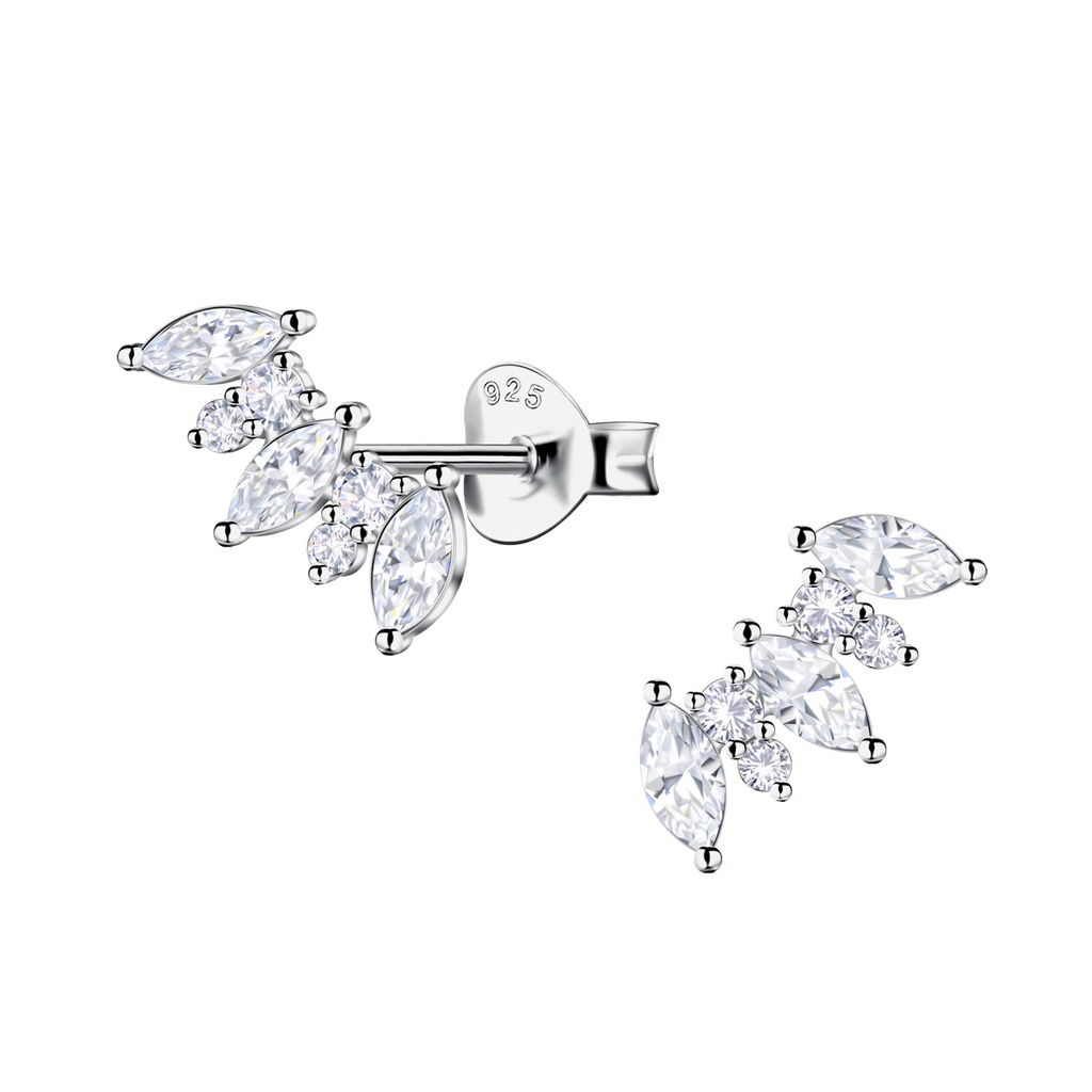Silver Geometric Stud Earrings 