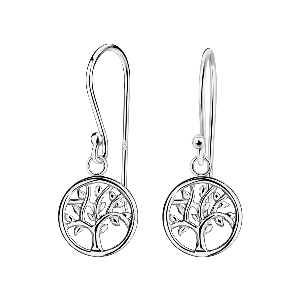 [10036810] Silver Tree Of Life Earrings
