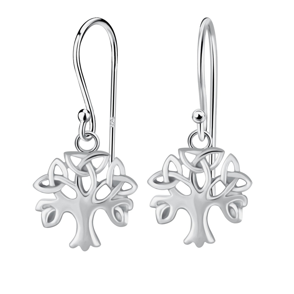 [10036659] Silver Celtic Tree Earrings
