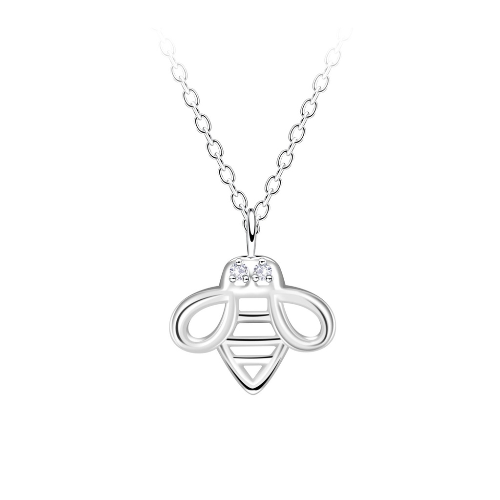 Collier contour abeille en argent