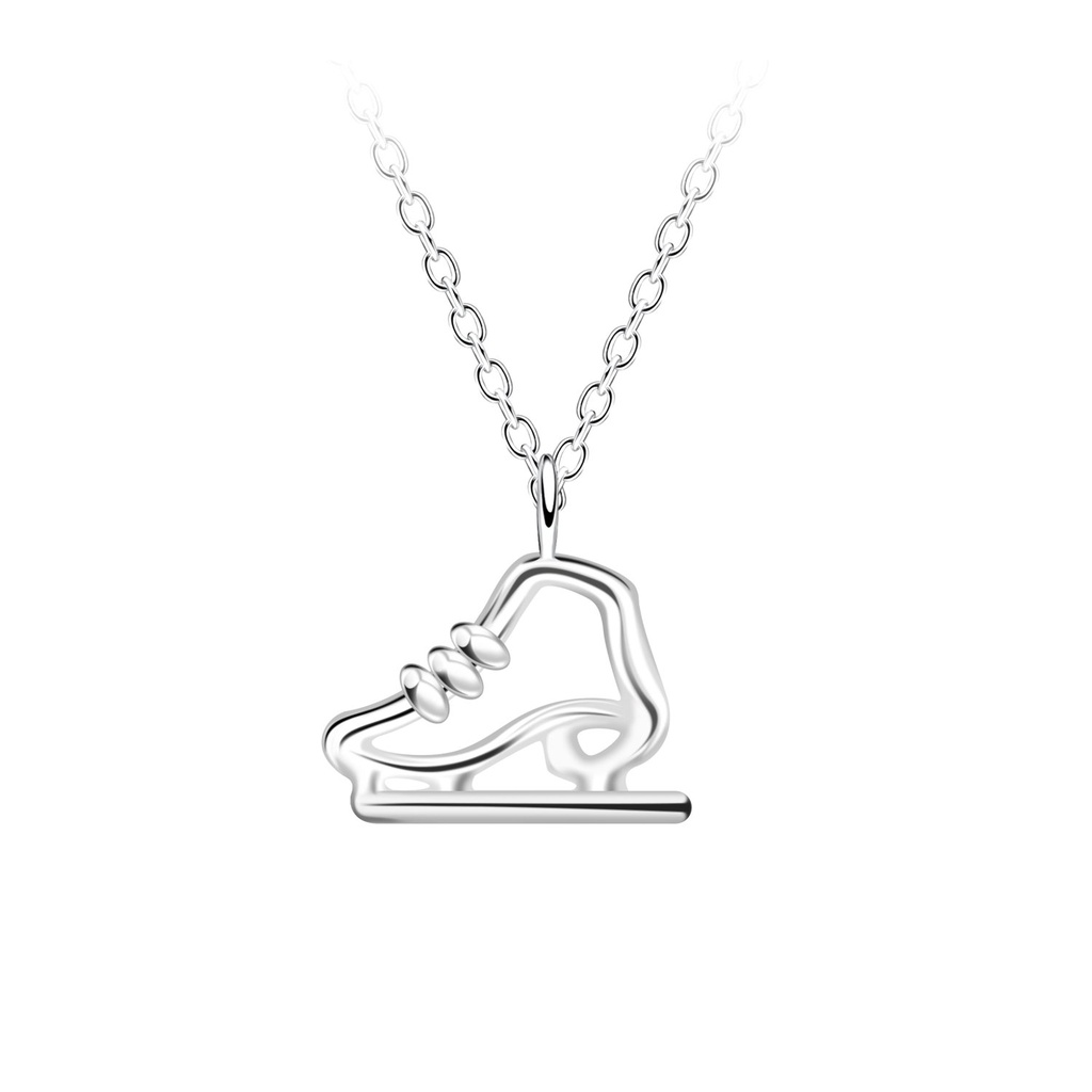 Silver Rollerblade Outline Necklace