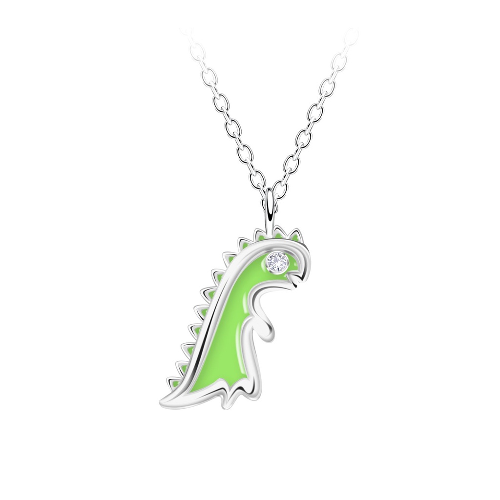 [10037625] Collier contour dinosaure en argent