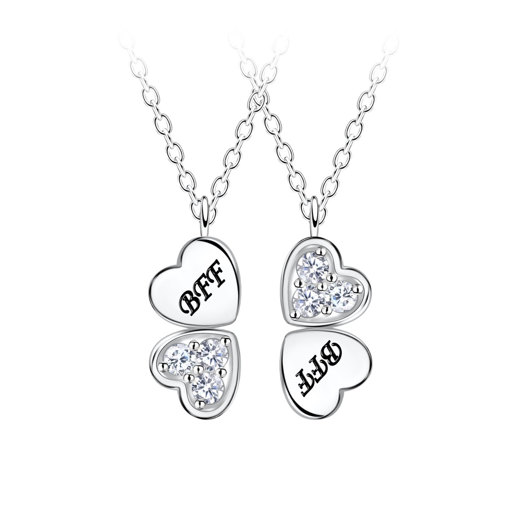 Silver BFF Necklace Set