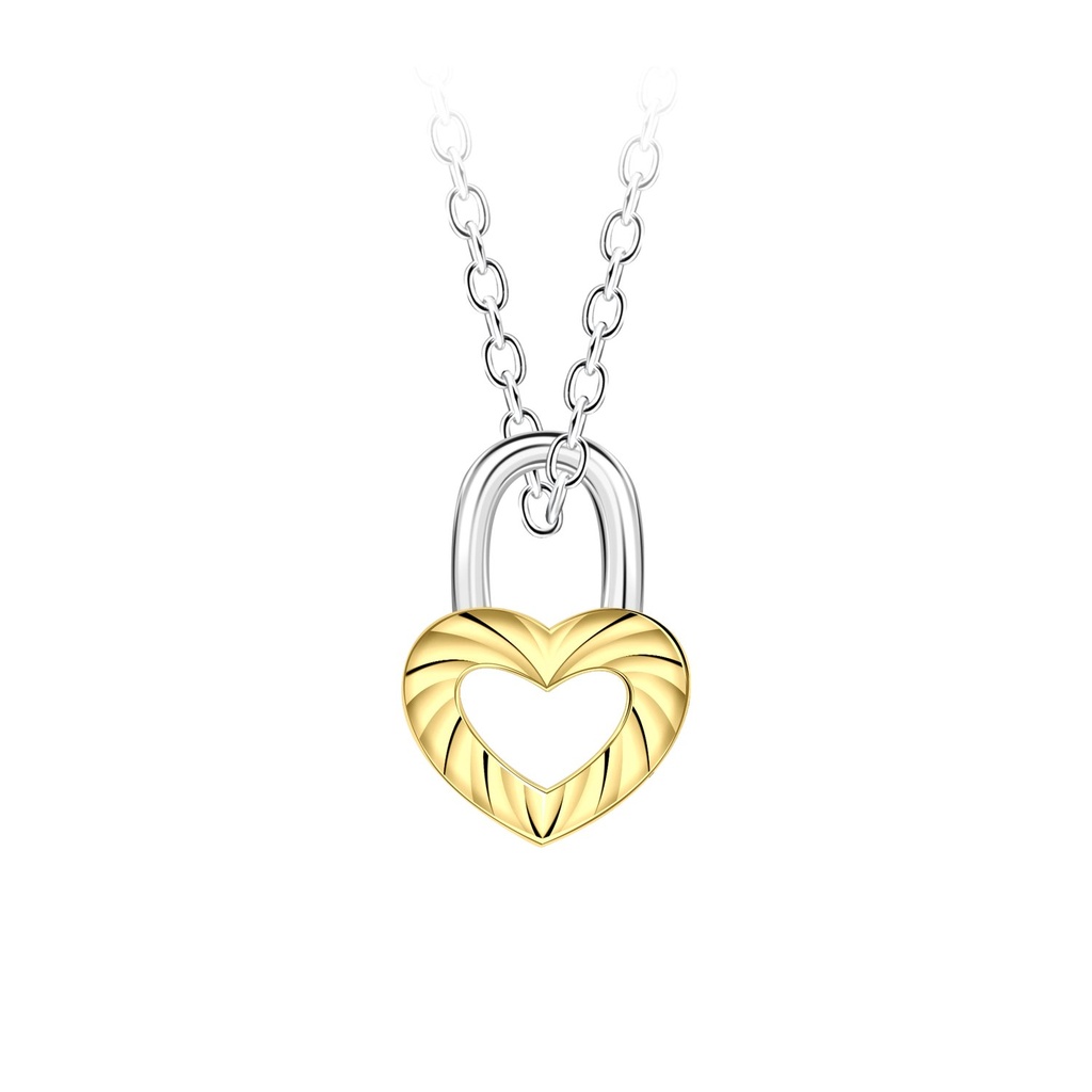 [10037570] Collier cœur cadenas en argent