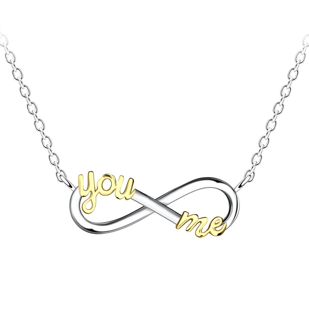 [10037559] Silver You and Me Infinity Necklace