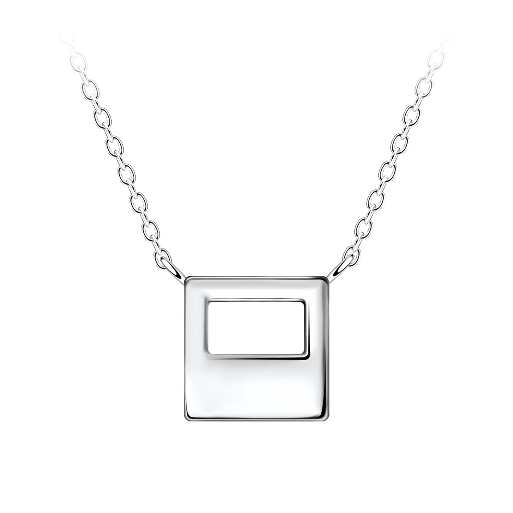 [10037083] Silver Square Necklace