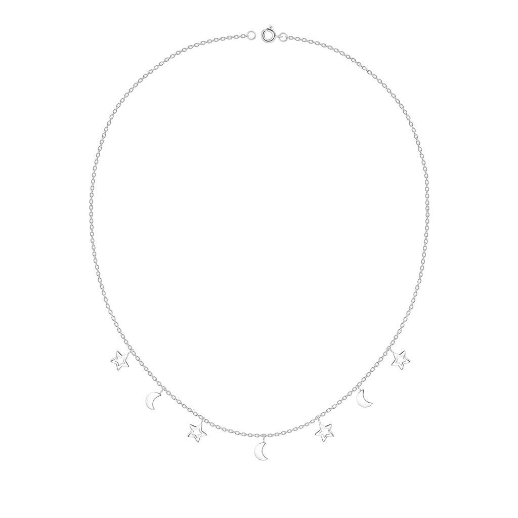 [10038376] Collier lune et étoile en argent