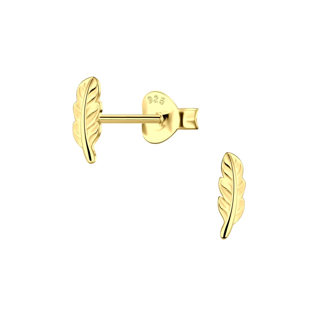 [10035724] Silver Feather Stud Earrings