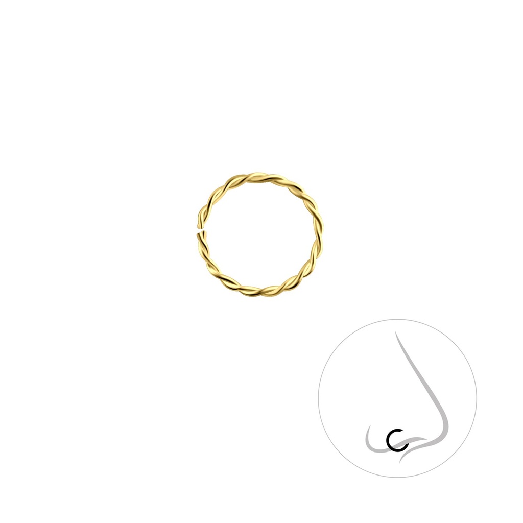 9.5mm Silver Twisted Continuous Ring