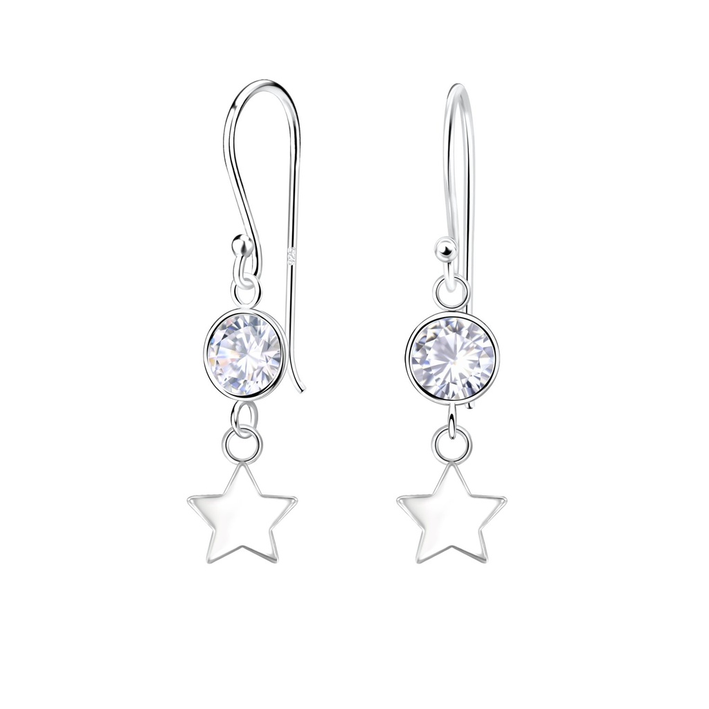 [10036661] Silver Star Earrings