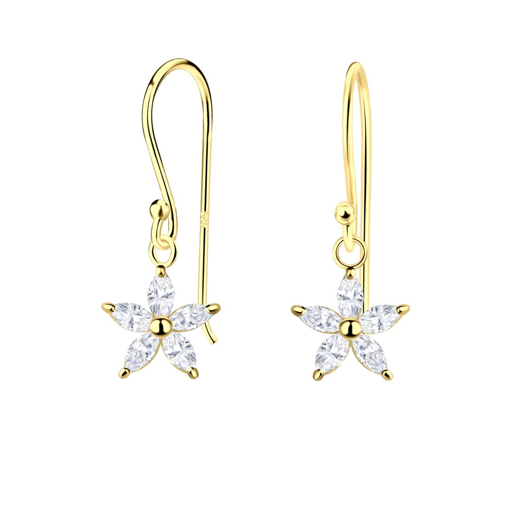 [10036122] Boucles d'oreilles fleur en argent