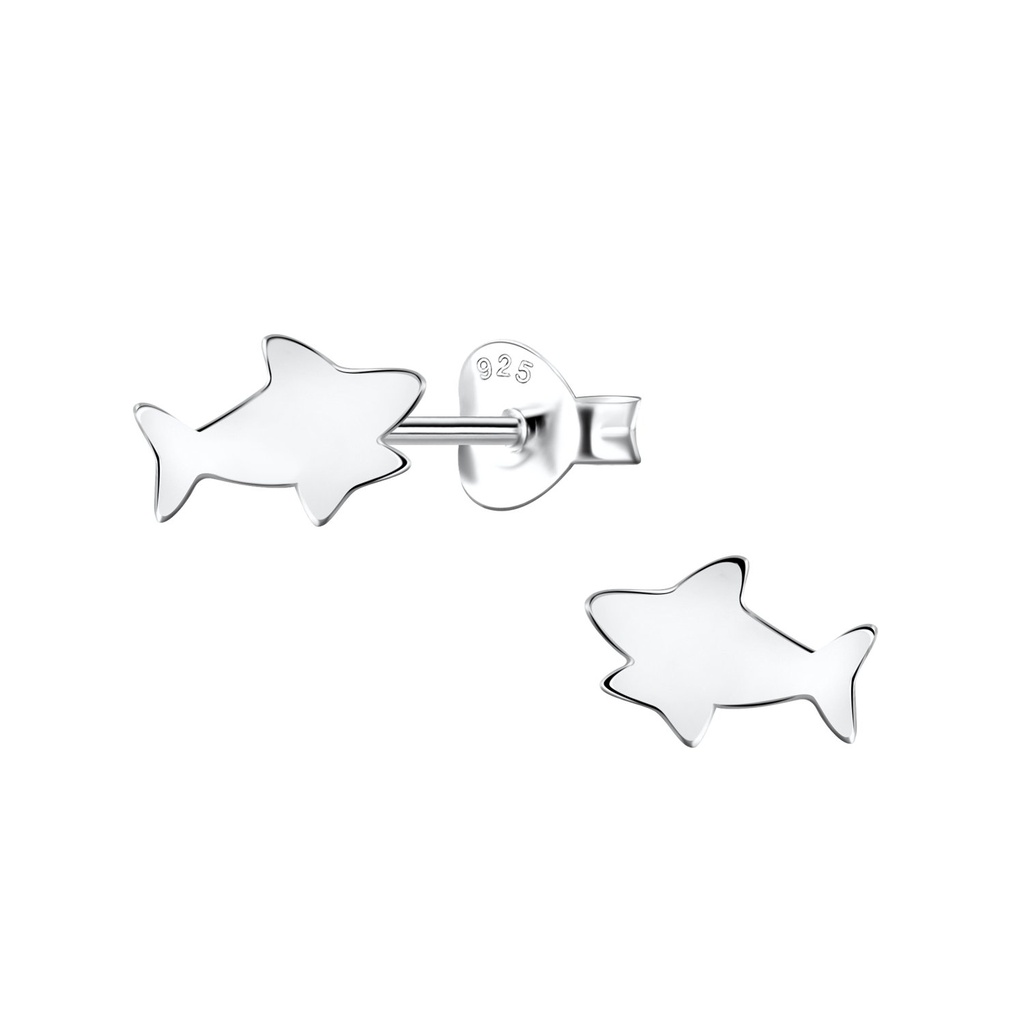 [10037470] Puces d'oreilles requin en argent