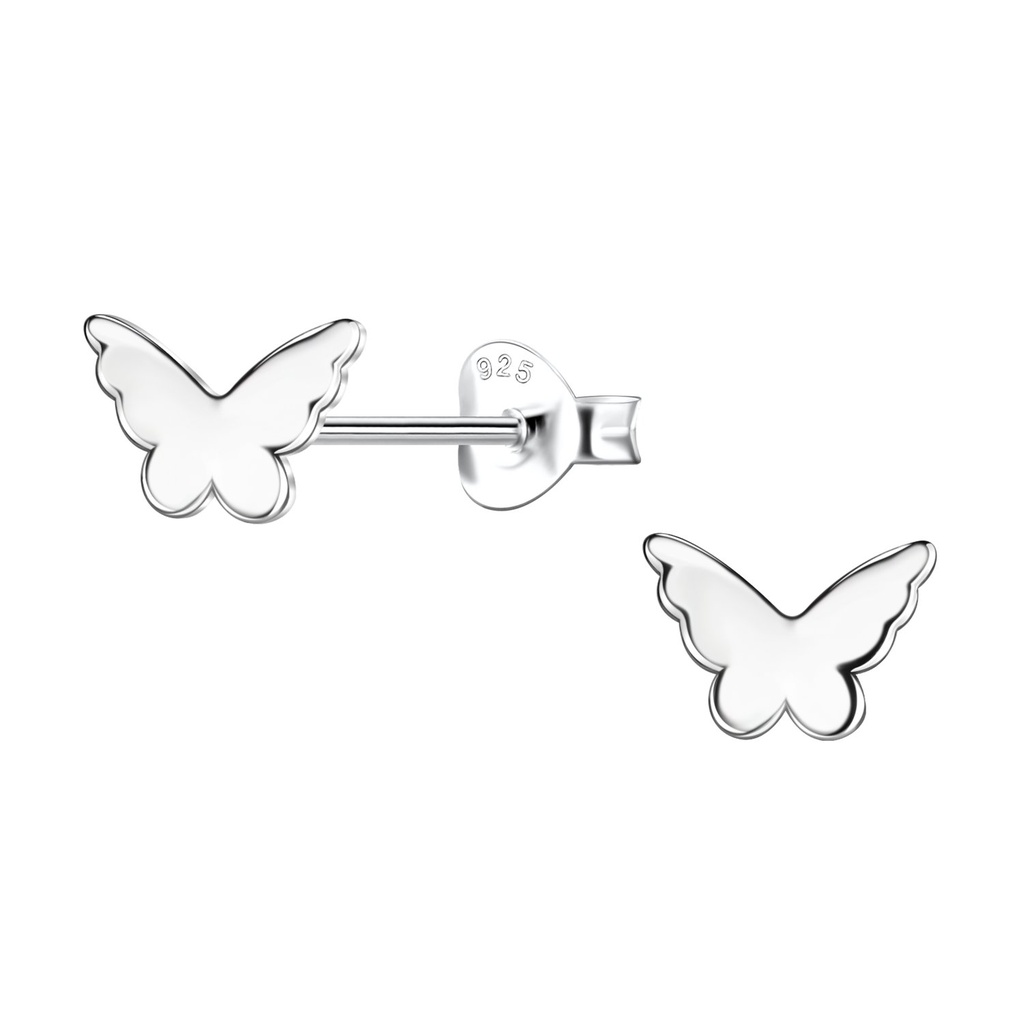 [10037109] Silver Butterfly Stud Earrings 