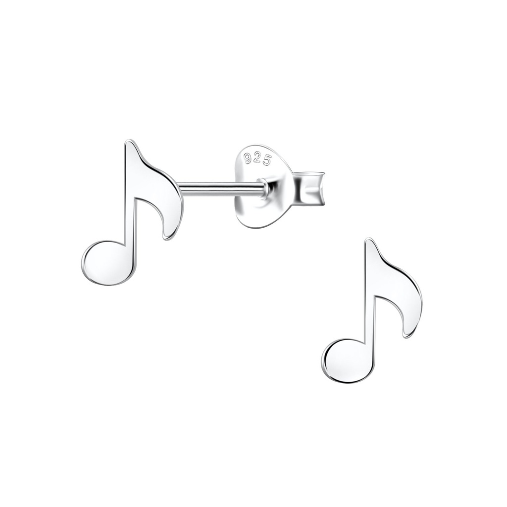 Puces d'oreilles note de musique en argent