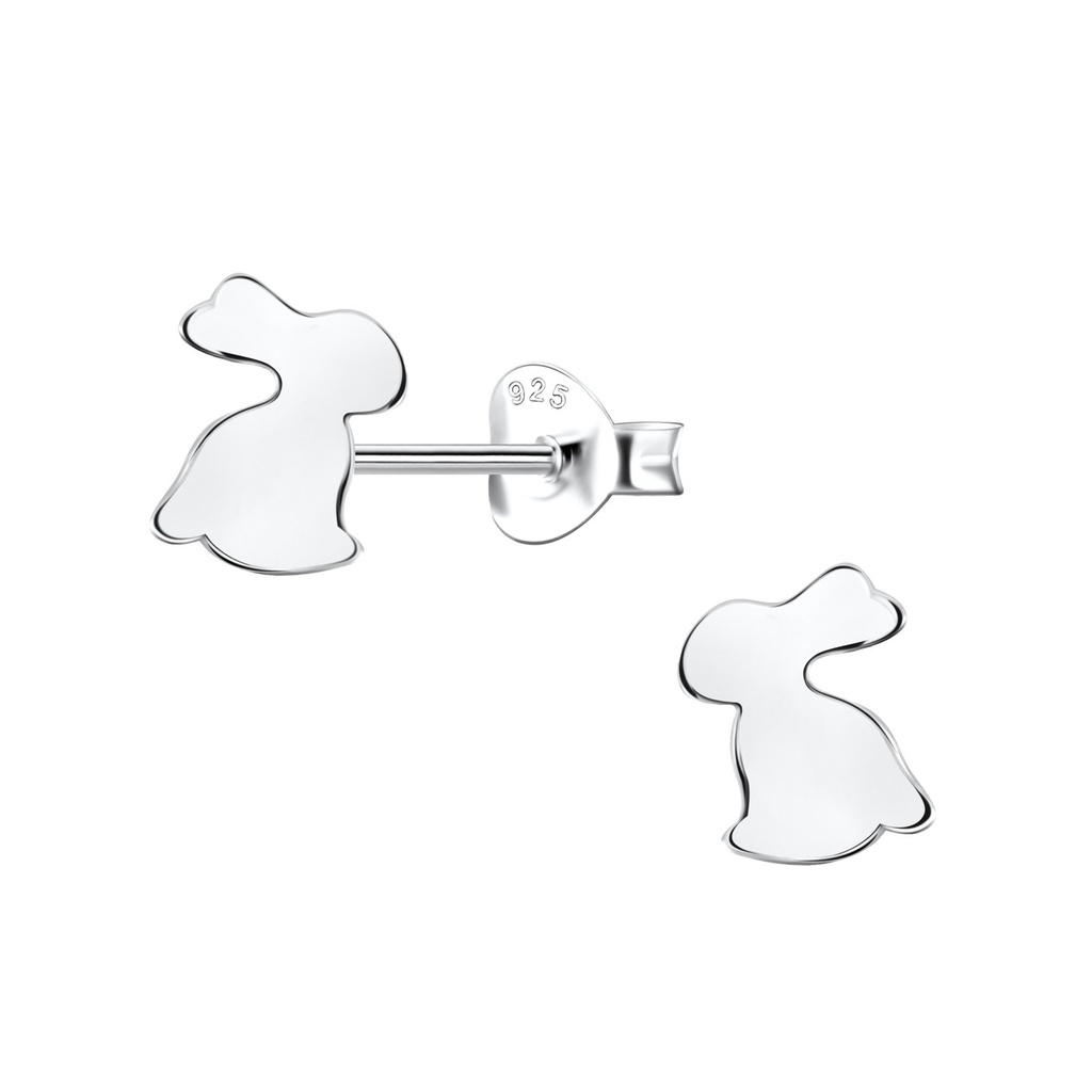 Silver Rabbit Stud Earrings