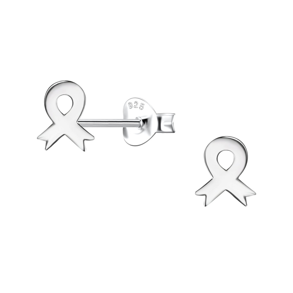 Puces d'oreilles ruban en argent