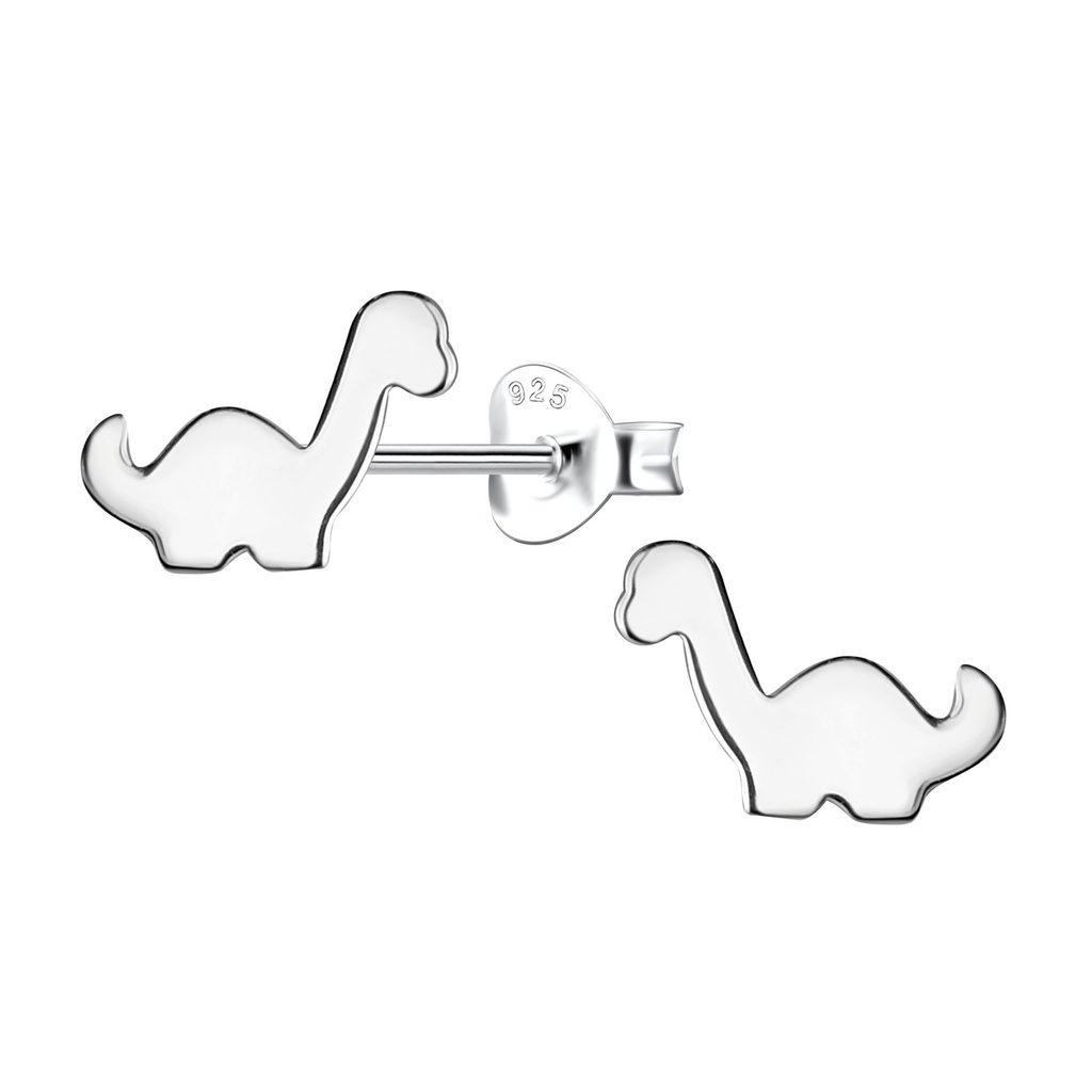 Silver Dinosour Stud Earrings