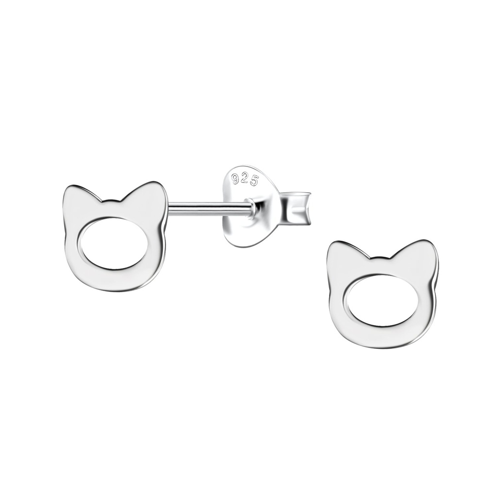 Puces d'oreilles chat en argent