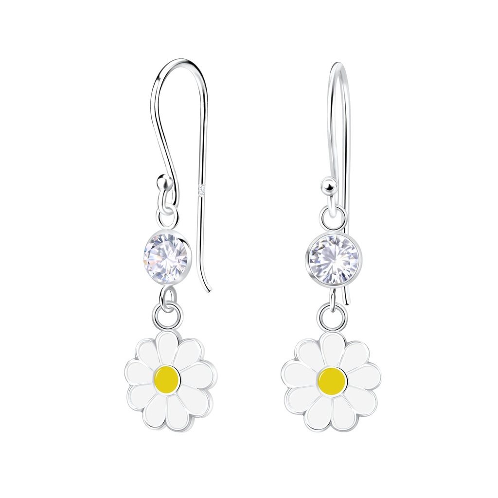 [10034969] Silver Flower Earrings