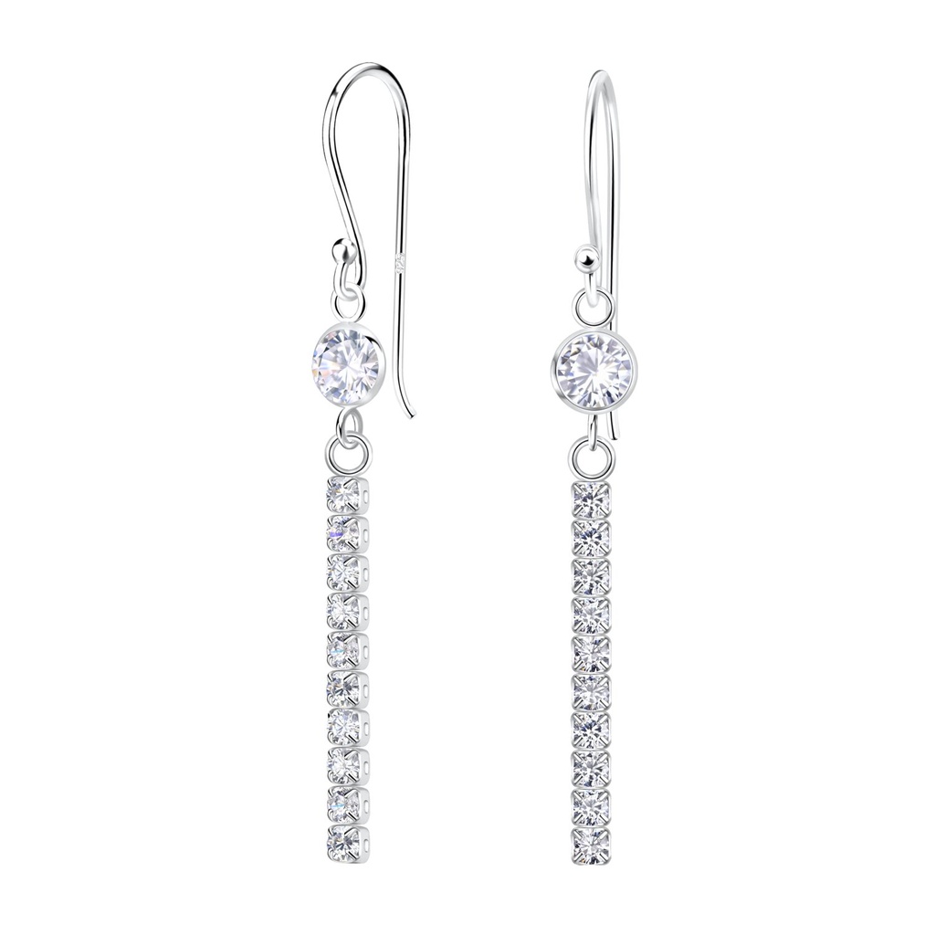 Boucles d'oreilles barre en argent