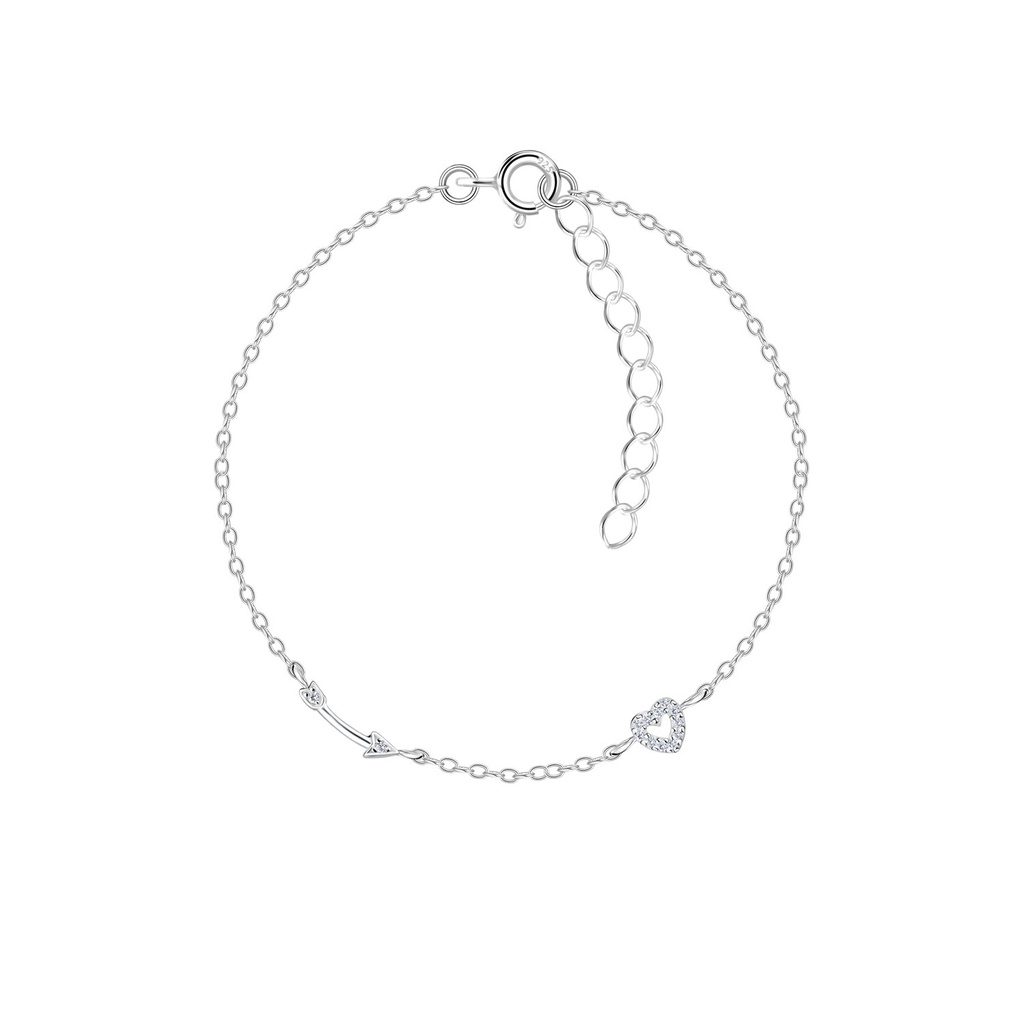 [10034333] Silver Arrow and Heart Bracelet
