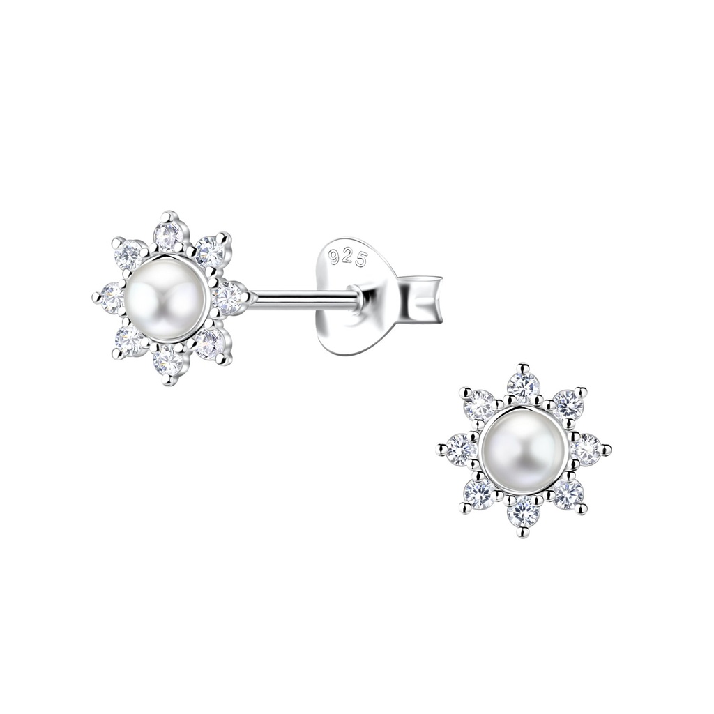 Puces d'oreilles soleil en argent