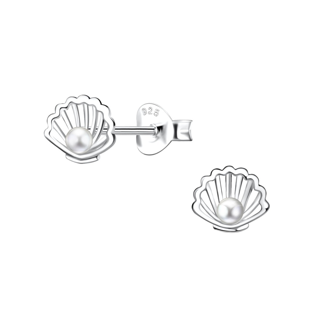 [10035277] Puces d'oreilles coquillage en argent