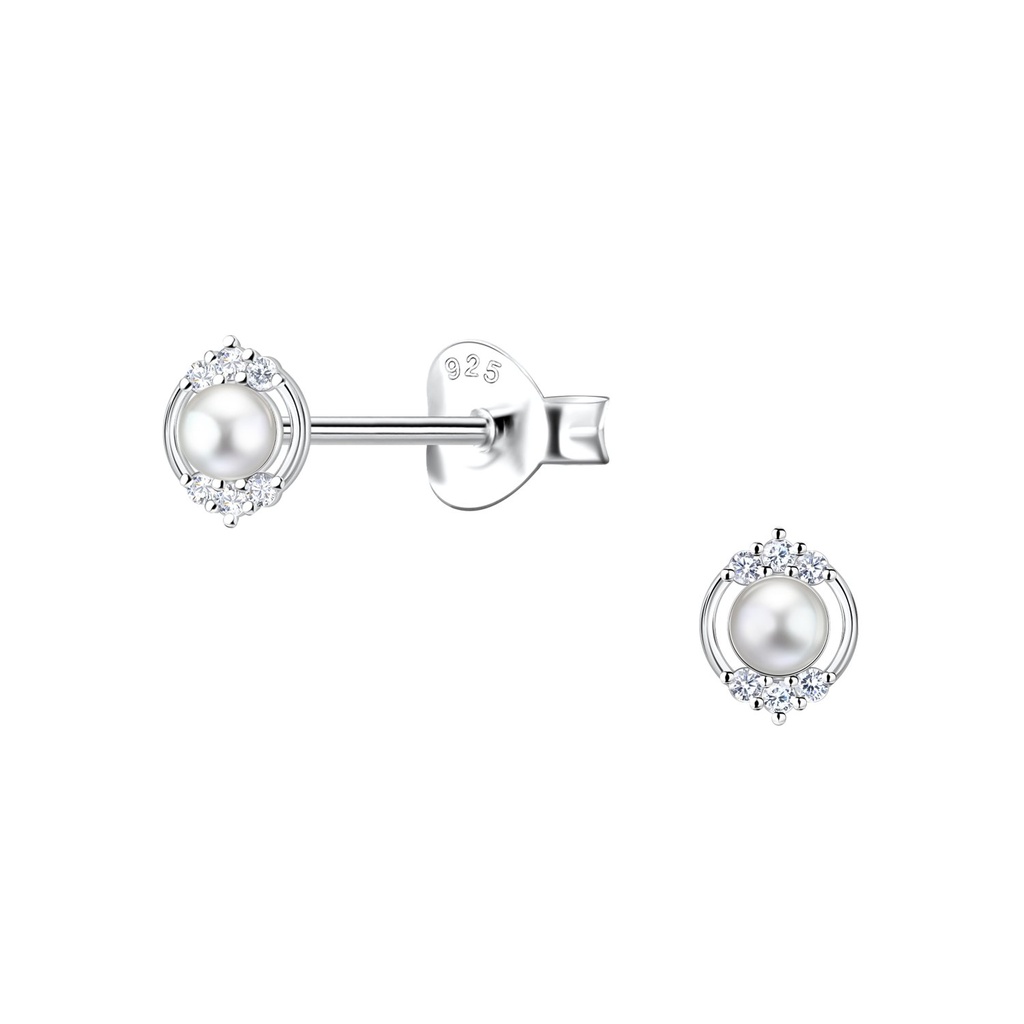 [10035317] Silver Geometric Stud Earrings