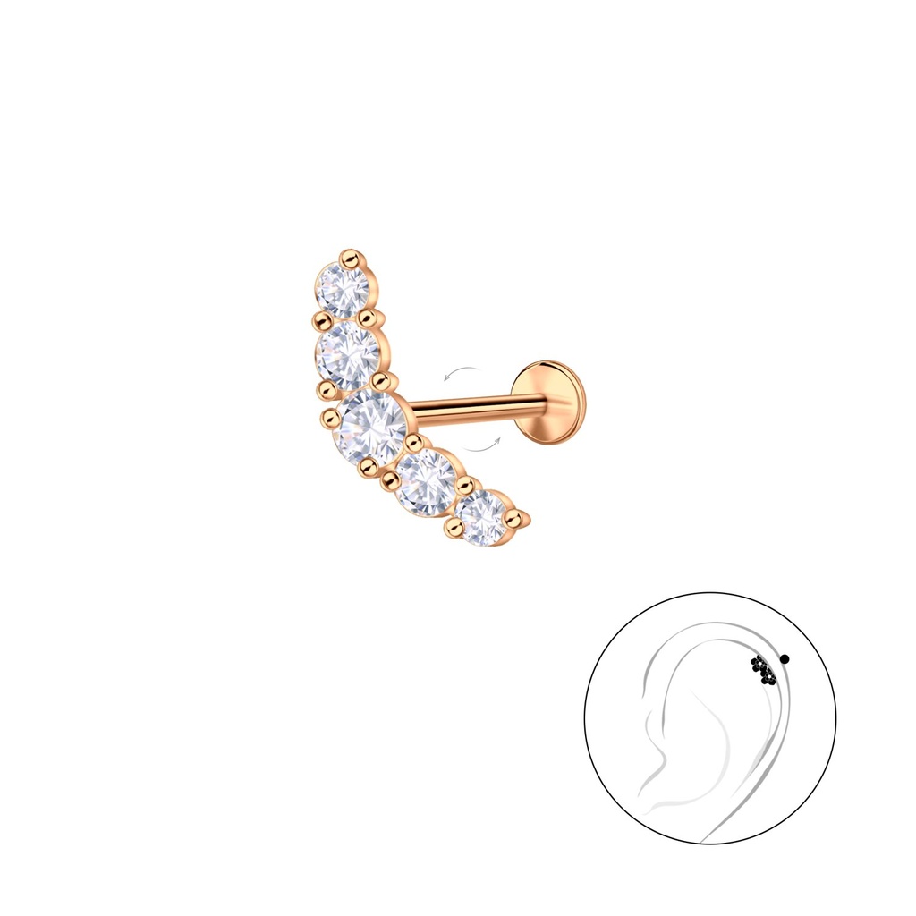 [10036734] Silver Geometric with Titanium Labret (1.2X6 mm)