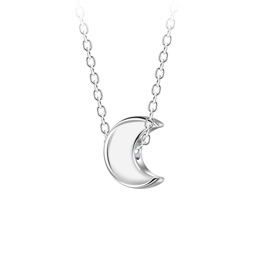 Silver Moon Beaded Necklace