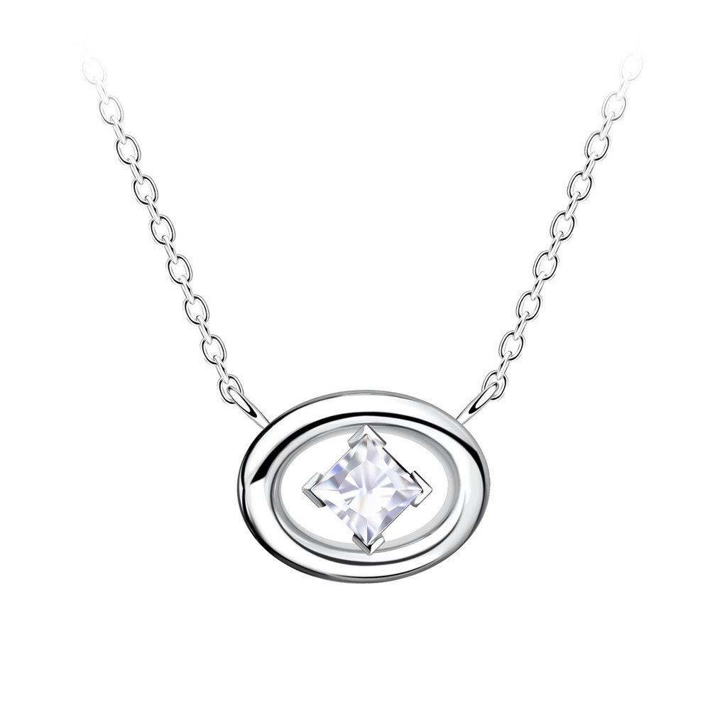 [10037048] Collier ovale en argent