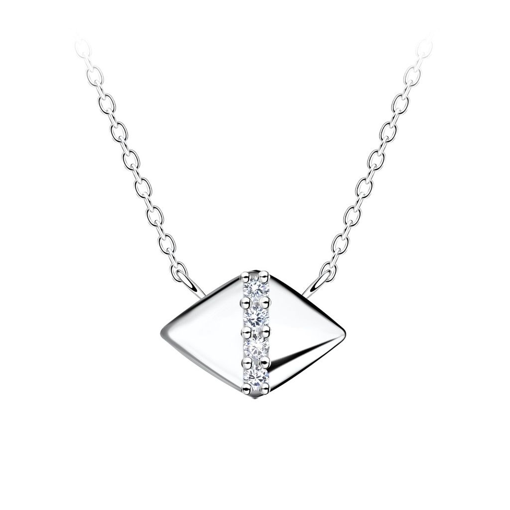 Collier en forme de diamant en argent