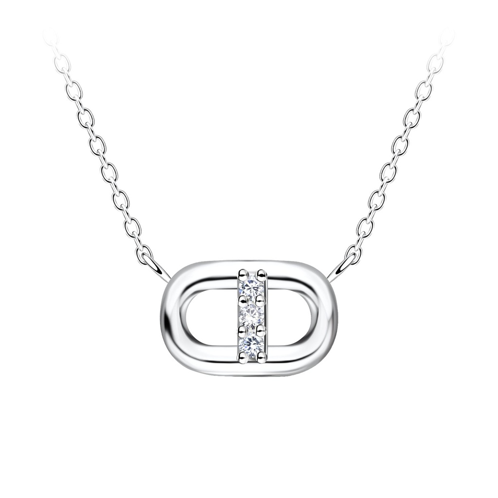 Silver Oval Necklace
