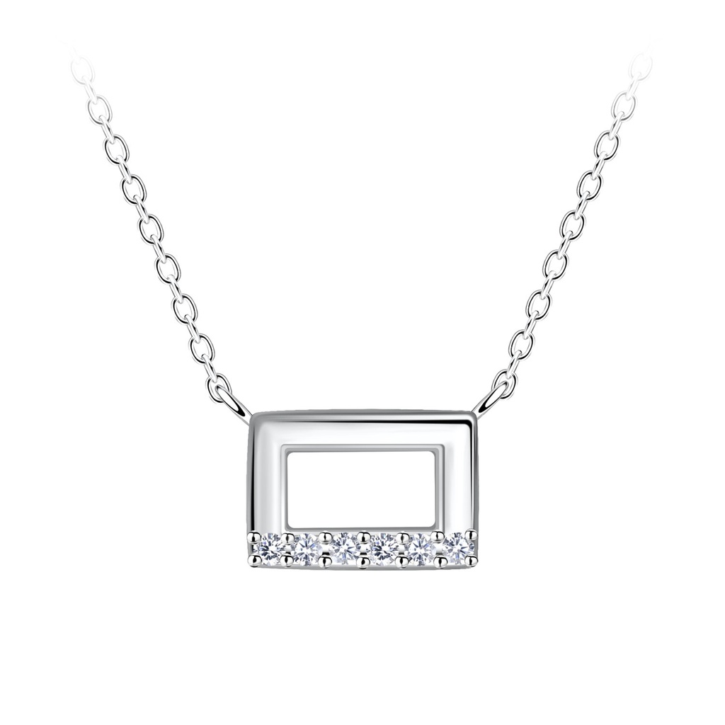 Silver Rectangle Necklace
