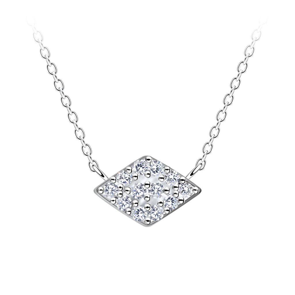 Collier en forme de diamant en argent