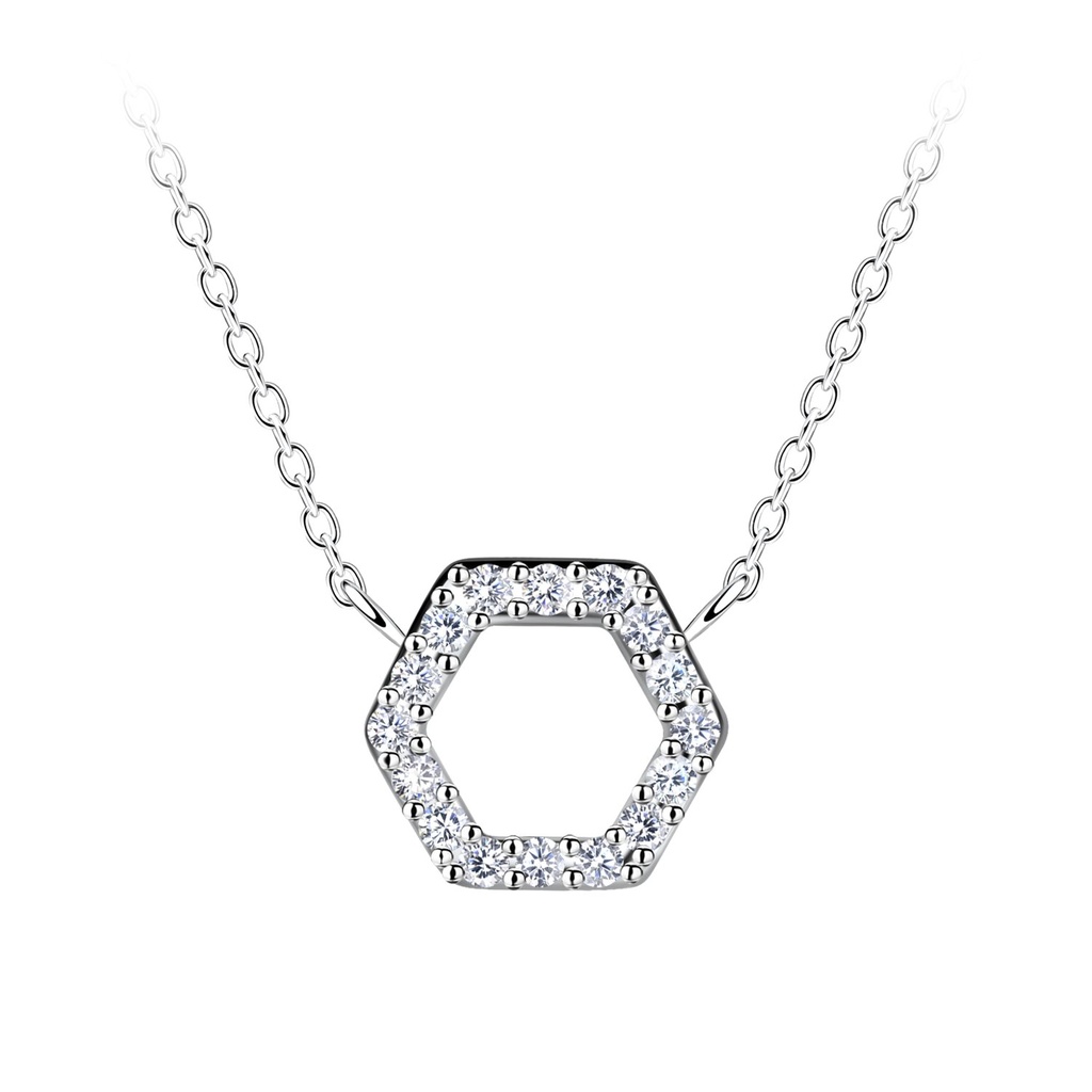 Collier hexagone en argent