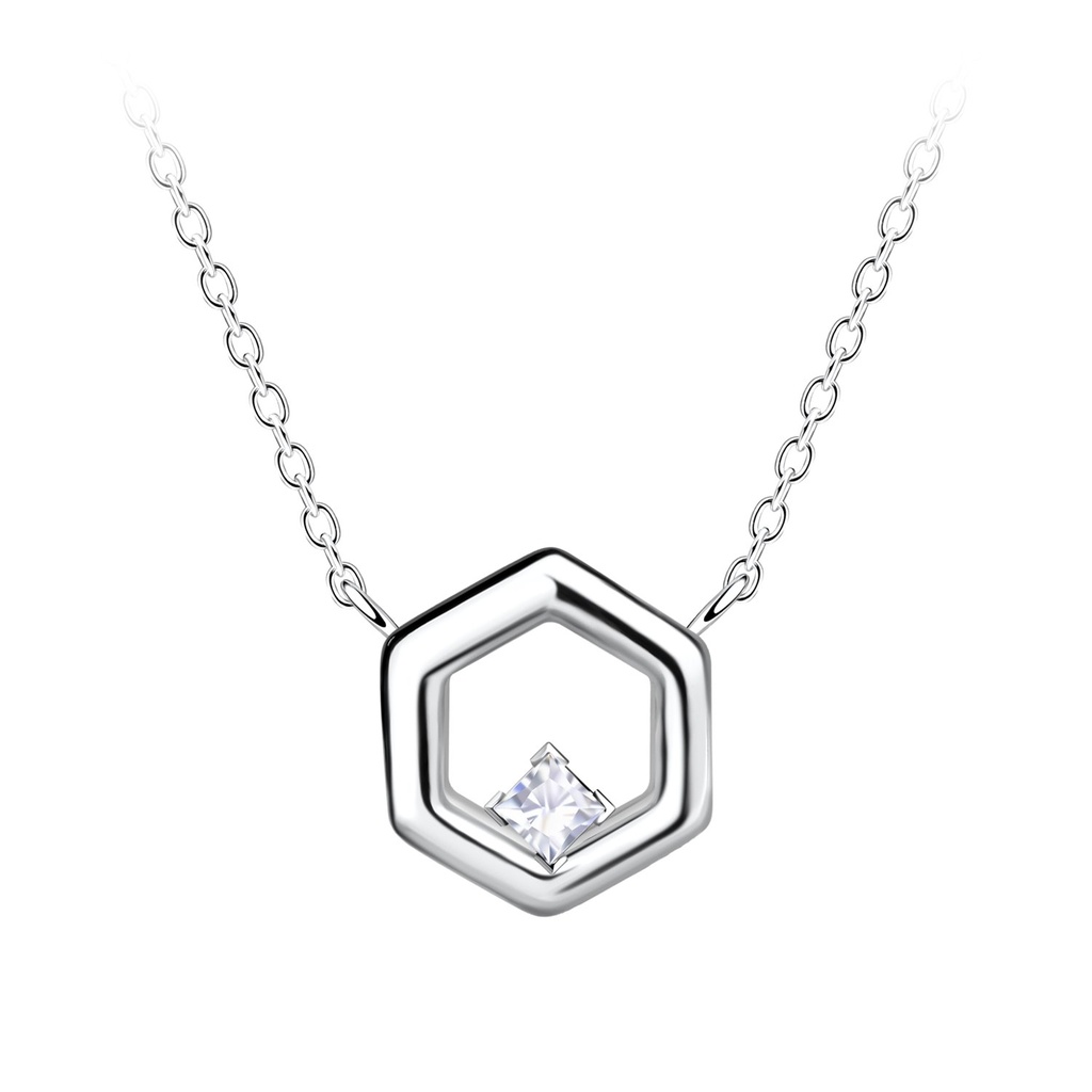 [10037040] Silver Square Necklace