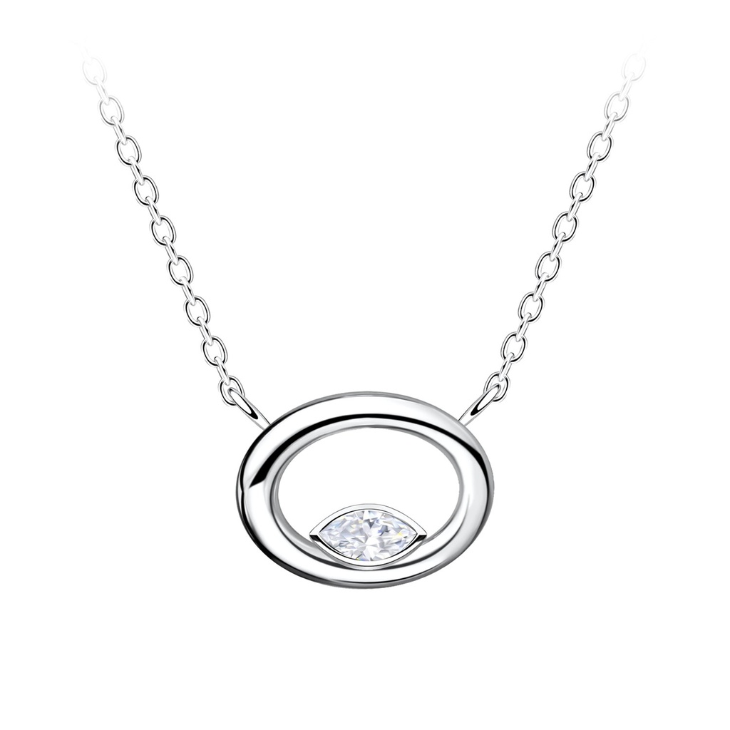 [10037047] Collier ovale en argent