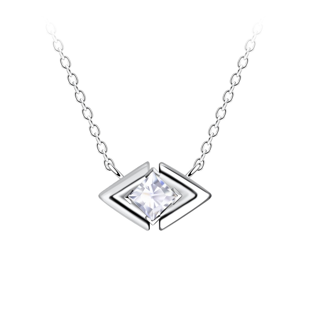 Collier en forme de diamant en argent