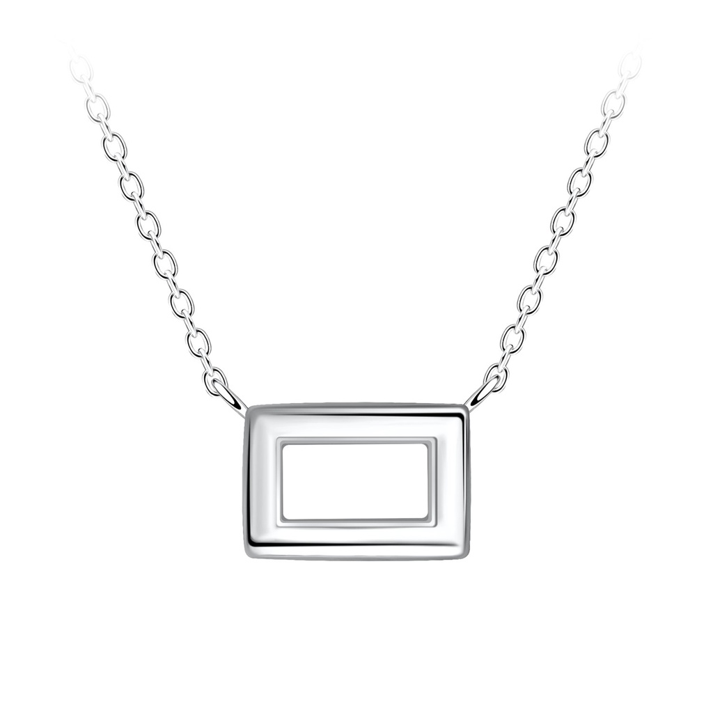 Silver Rectangle Necklace